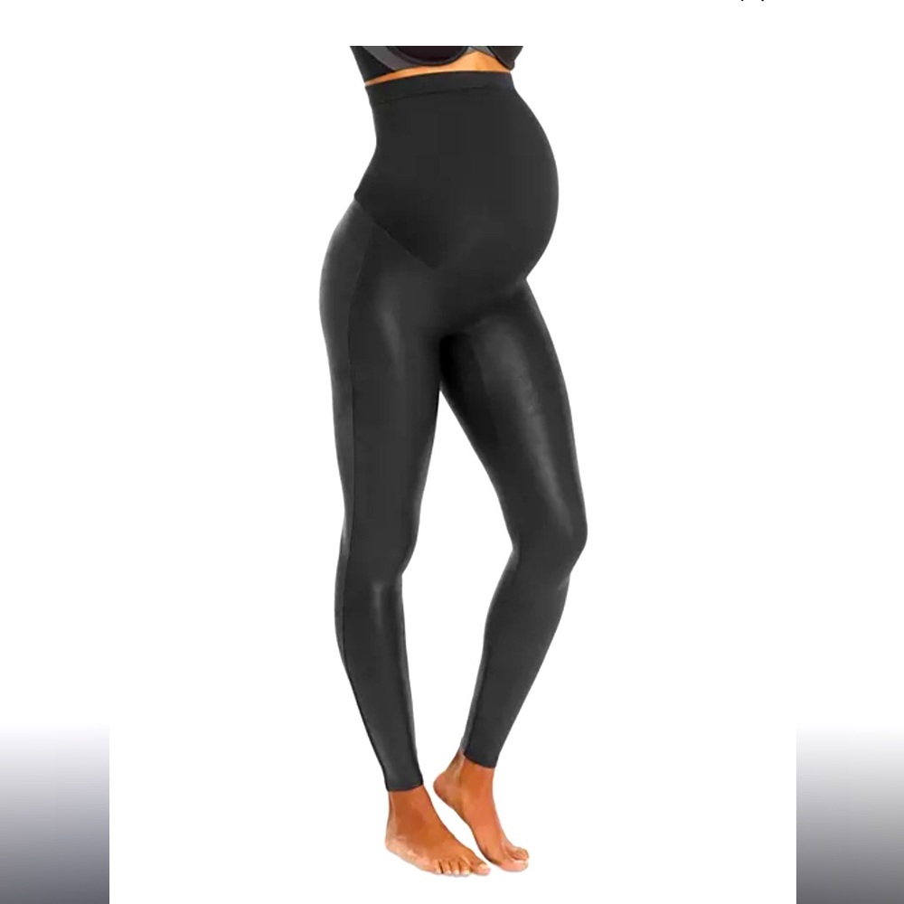 Spanx Mama Maternity Faux Leather Leggings - Size L